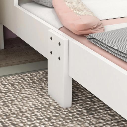 Cama Infantil de Madera 143x74x66 cm en Forma de Arcoíris Mueble de Dormitorio Moderno Carga 80 kg Rosa [7]