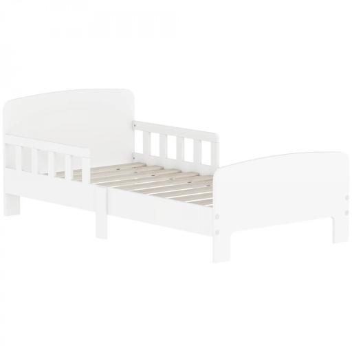 Cama infantil 70x140 cm cama para niños con barrera anticaídas y somier para niños y niñas de 3-8 años blanco [9]
