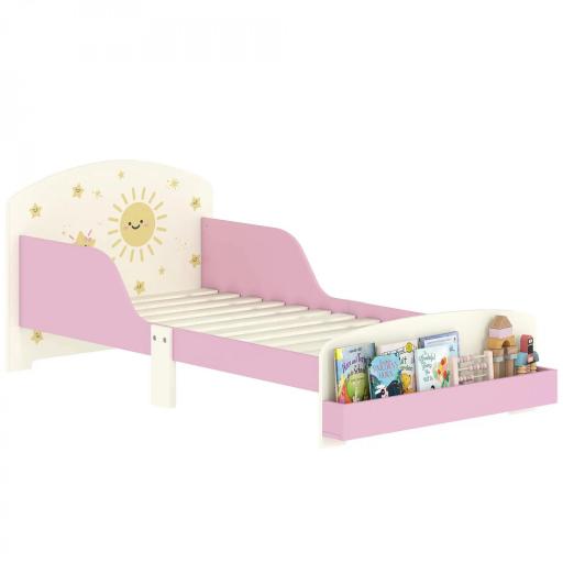 Cama infantil para Niños de +3 Años 70x140 cm de Madera con Almacenaje y Dibujos de Estrellas para Dormitorio Rosa [9]