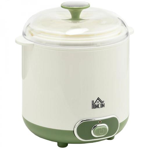 Yogurtera para Hacer Yogur Griego 20 W 1,5L con Filtro Indicador de Encendido y Tecnología PTC 19,5x17,5x21,4 cm Blanco [8]