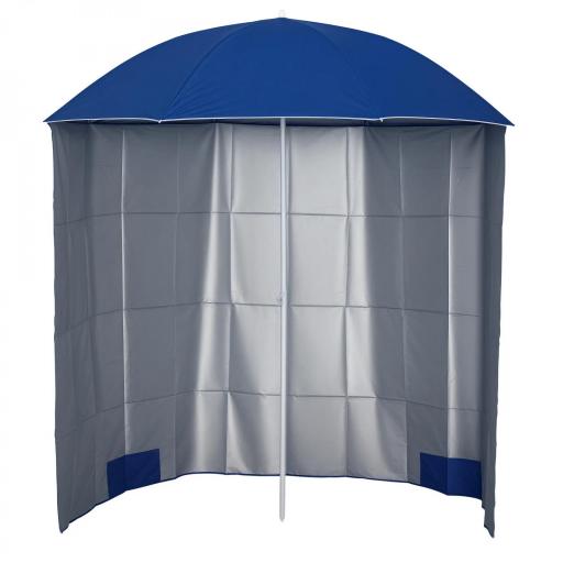 Parasol para Terraza con Panel Lateral Ø220x220 cm con Apertura Manual 8 Varillas de Acero y Bolsa de Transporte Azul [8]