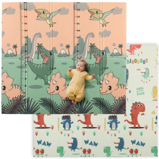 Alfombra de Juego para Bebés 196 x 176 x 1,5 cm Plegable Alfombra de Gateo Multicolor [4]