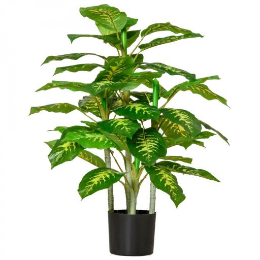 Aglaonema Artificial Planta Sintética de 95 cm con 42 Hojas Decoración para Hogar Oficina Verde [10]