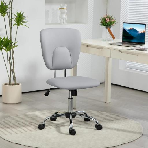 Silla de Oficina Giratoria con Altura Ajustable y Función Basculante para Escritorio Estudio 50x54x87,5-96,5 cm Gris
