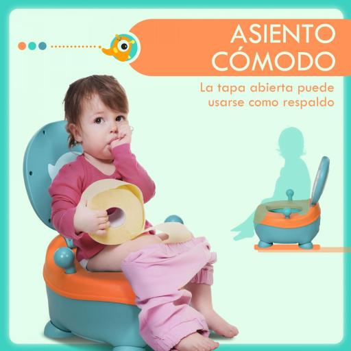 Orinal para Bebé de 6-36 Meses Orinal Infantil en Forma de Alien Tapa Estructura Antideslizante 35,6x35,7x22,2 cm Azul [1]