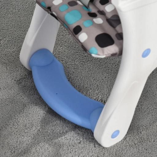 Trona para Bebés 2 en 1 para 6 Meses a 6 Años Transformable en Mesa y Silla Multifuncional Ajustable en 3 Posiciones Respaldo Alto Acolchado con 2 Bandejas Extraíbles 57x59x105 cm Azul [5]