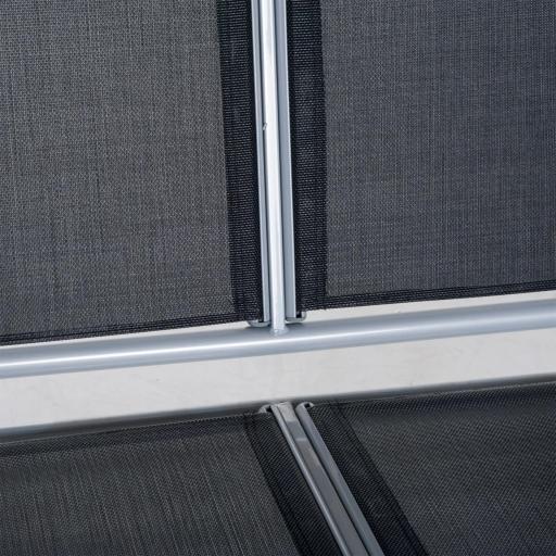 Columpio Jardín Exterior Balancín Jardín Exterior de 3 Plazas con Toldo Ajustable Respaldo Transpirable y Marco de Metal para Terraza Balcón Carga 240 kg 171x108x150 cm Negro [7]