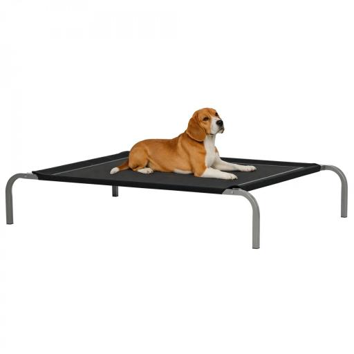 Cama Elevada para Perros 110x75x20 cm con Marco de Acero para Interior Exterior Negro [8]