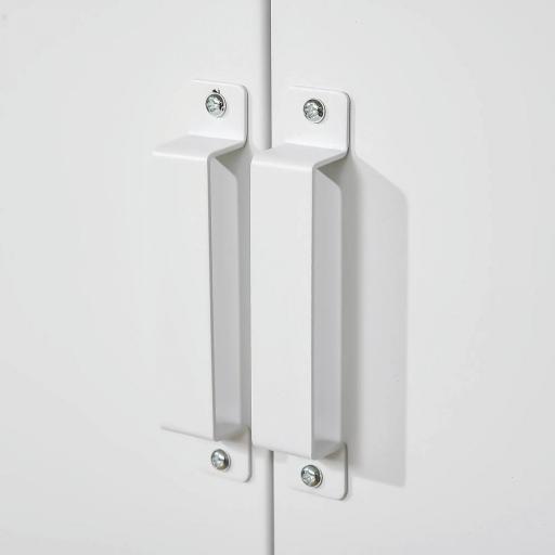 Armario Metálico con 2 Puertas y 2 Baldas Ajustables Mueble Multiusos para Oficina Salón Dormitorio 75x33x110cm Blanco [7]