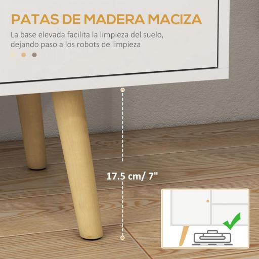 Mueble de TV con 2 Puertas 2 Estantes de Almacenamiento para Televisores de hasta 55 Pulgadas 120x34x50 cm Blanco [4]