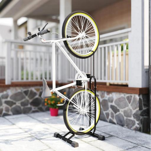 Aparcamiento para Bicicletas Vertical y Horizontal con Ganchos Ajustables para Bicicletas de 24-29 Pulgadas y 700 C Negro [7]