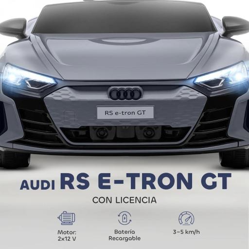 Coche Eléctrico para Niños de +3 Años AUDI RS e-tron GT Coche de Batería con Mando a Distancia 103x58x41 cm Gris [6]