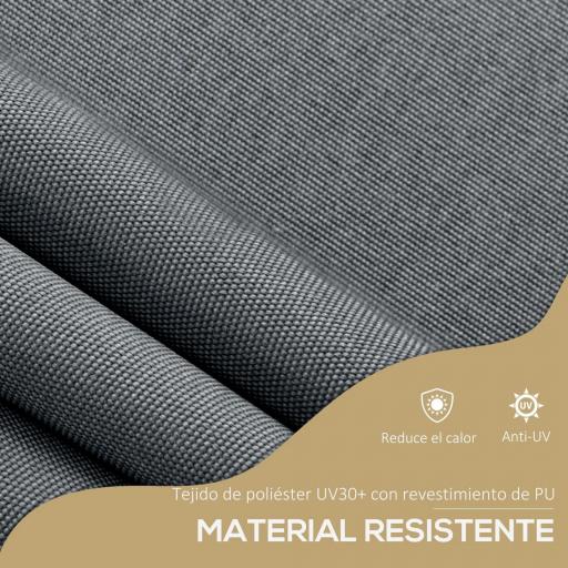 Toldo Manual Retráctil con Manivela 350x120x210-300 cm con Altura Ajustable Impermeable y Anti-UV Gris Oscuro [3]