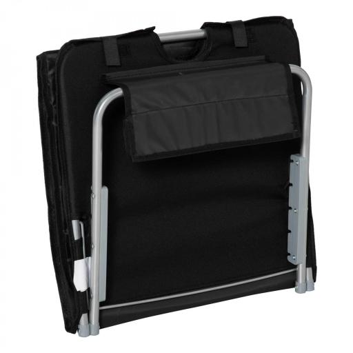 Conjunto de 2 Esterillas con Respaldo Reclinable en 5 Niveles Reposacabezas y Bolsa de Transporte 134x48x33-43 cm Negro [6]
