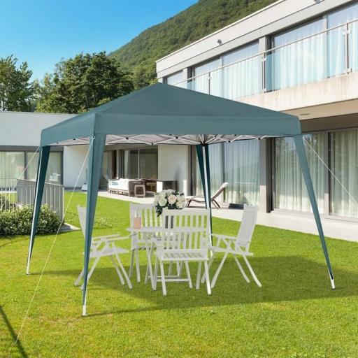 Carpa Plegable 3x3 m, Pop-up, Cenador Pabellón de Jardín, Altura Ajustable con Bolsa de Transporte, Anti-UV, Impermeable, Gazebo para Camping, Fiestas, Exterior, Verde [0]