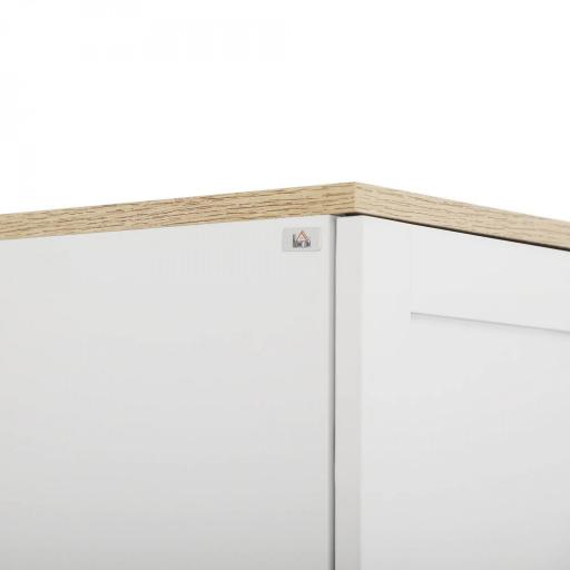 Alacena de Cocina Armario de Almacenaje Multifuncional con 4 Puertas y Estantes Ajustables 60x30x171 cm Blanco [6]