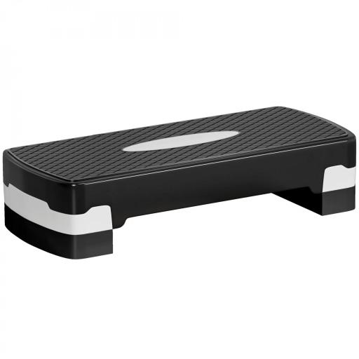 Step para Fitness Stepper Aeróbic Step de Aeróbic Antideslizante con Altura Regulable 2 Niveles de 10/15 cm Carga 150 kg para Ejercicio en Casa Gimnasio 68x29x15 cm Negro [8]
