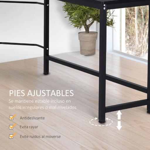 Mesa de Ordenador Escritorio PC Oficina Hogar Mesa Esquinera de Forma L 168x120x75cm Marco Metal [4]