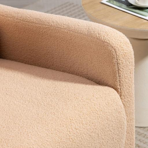 Sillón Relax Reclinable Manual hasta 135º con Reposabrazos Reposapiés Acolchado Grueso Función de Balanceo 360° Marrón [7]