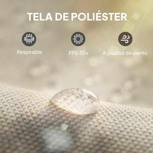  4 Paredes Laterales para Cenador 3x3 m Laterales de Carpa con 8 Ventanas Protección UV 30+ Impermeable Gris Claro [5]