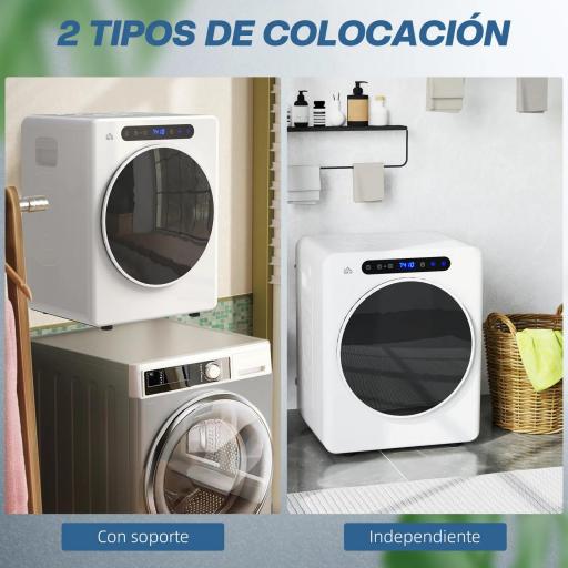 Secadora de Evacuación 5 KG 1000W Función Antiarrugas Función Esterilizar Temporizador Pantalla LED Táctil Blanco [6]