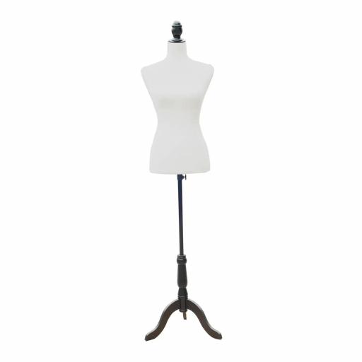 Maniquí de Costura Femenino Maniquí de Costura Ajustable a 130-168 cm con Trípode de Madera para Fotografía de Moda Exposición de Prendas Blanco [8]