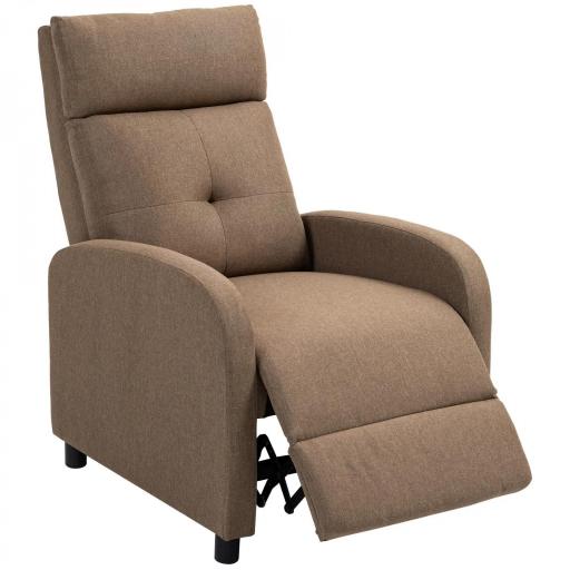 Sillón Reclinable Manual Sofá Individual con Reclinación hasta 155º Carga 150 kg Marrón [8]