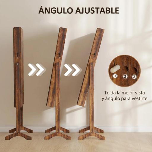 Espejo Joyero con Luces LED Inclinado en 3 Ángulos Cierre Magnético Cerradura con 2 Llaves Marrón Rústico [6]