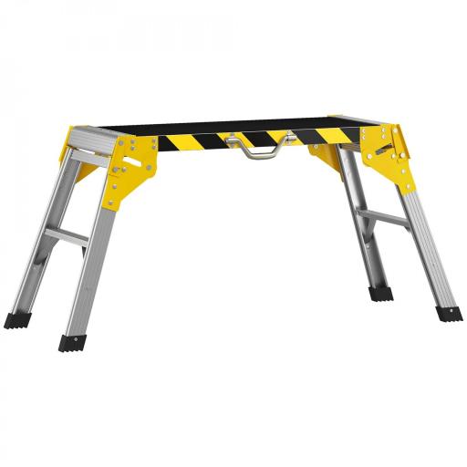 Banco de Trabajo Antideslizante Soporte de Herramientas Plegable de Aluminio con Asa 150 kg 110x32x50 cm Negro [13]