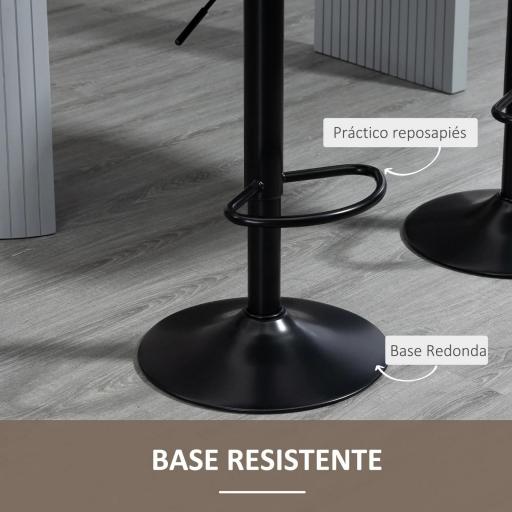 Juego de 2 Taburetes de Cocina Taburetes Altos con Altura Ajustable Asiento Giratorio 46,5x51x86-106 cm Marrón [4]