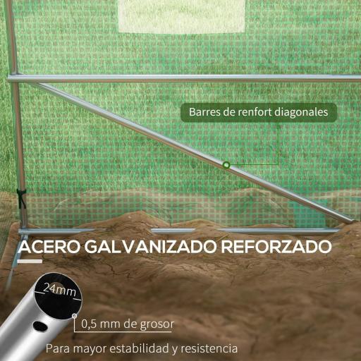 Invernadero de Túnel 6x3x2 m con Sistema de Riego Integrado 12 Ventanas con Malla y 1 Puerta Enrollable Verde [3]