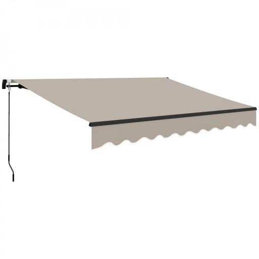 Toldo Retráctil de Aluminio para Ventanas y Puertas con Protección UV30+ y Inclinación Ajustable 360x220 cm Crema [8]