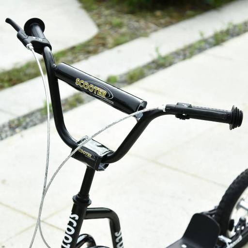 Patinete Infantil de +5 Años con Manillar Ajustable en Altura y Estructura de Acero Carga 100 kg 120x58x75-80 cm Negro [7]