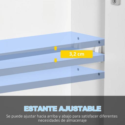 Armario de Baño con Espejo Luces LED Estantes Ajustables y USB Estilo Moderno 90x15x75 cm Blanco [4]