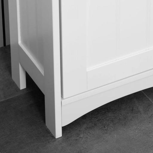 Columna de Baño con 3 Compartimientos Puerta y Estantes Ajustables para Ducha Aseo 34x23x165 cm Blanco [6]