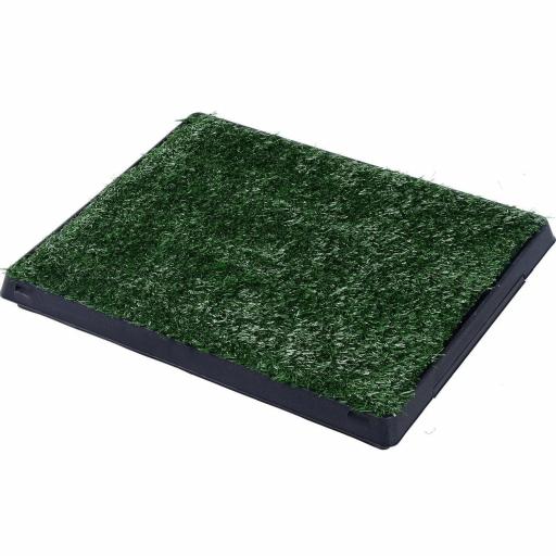 Inodoro para Perros con Césped Artificial y Bandeja Extraíble Orinal para Entrenamiento de Cachorros 51x63x6 cm Verde [8]
