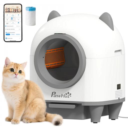 Arenero Gatos Autolimpiable 80L Eliminación de Olores Control de APP Protección de Seguridad 1 Rollo de Bolsas de Basura [9]