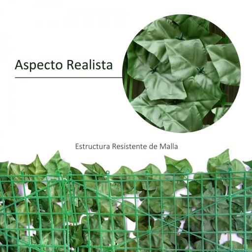 Seto Artificial Ocultación Jardín en Rollo 3x1 m Valla de Privacidad de Hiedra Artificial para Balcón Exterior [3]