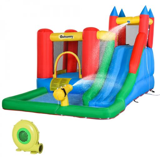 Castillo Inflable para Niños +3 Años con Tobogán Trampolín Piscina y Bolsa de Transporte 330x245x215 cm Multicolor [8]