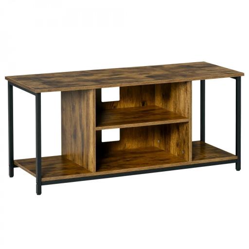Mueble de TV para Televisores hasta 55 Pulgadas con 4 Compartimentos Estante Ajustable 110x40x50 cm Marrón Rústico [8]