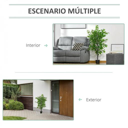 Planta Ficus Artificial 135 cm en Maceta con 756 Hojas Planta Sintética Realista para Interior [2]