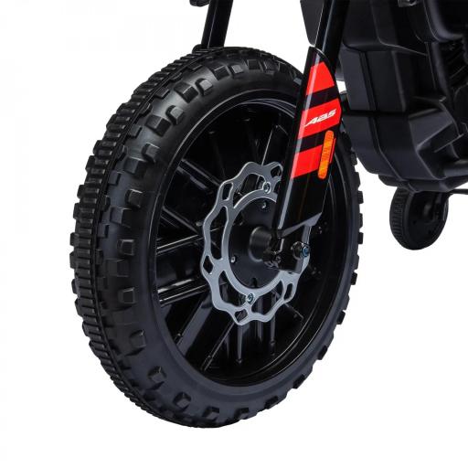  Moto Eléctrica para Niños 12V con Licencia Aprilia con Ruedas Auxiliares Desmontables 6 km/h Suspensión Trasera Rojo [7]