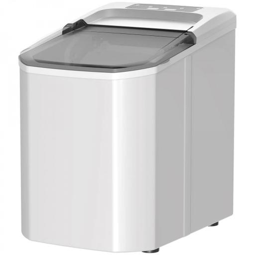 Máquina de Hielo Autolimpiable 12 kg/24H 9 Cubitos Listos en 7 Minutos 2 Tamaños de Hielo 1,5L Depósito Blanco [9]