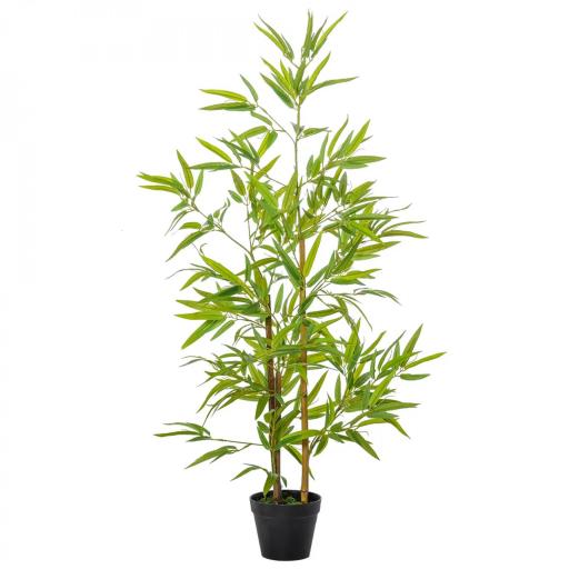 Planta Artificial de Bambú 120 cm Árbol Artificial en Maceta Decorativa para Interior Hogar Ø15,5x120 cm Verde [9]