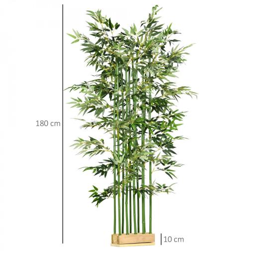 Bambú Artificial con Maceta de Madera Planta Artificial de Decoración para Interior 35x10x180 cm Verde [1]