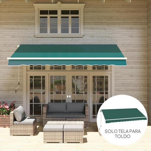 Techo de Repuesto para Toldo 282x250 cm con Protección UV 50+ Impermeable para Patio Terraza Jardín Verde [8]
