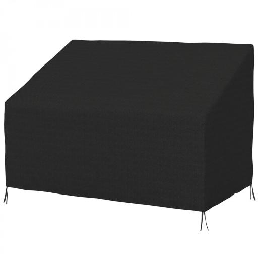 Funda para Banco de Jardín de 2 Plazas Tela Oxford 600D con Recubrimiento Impermeable para Patio Terraza 140x84x56/94 cm [8]