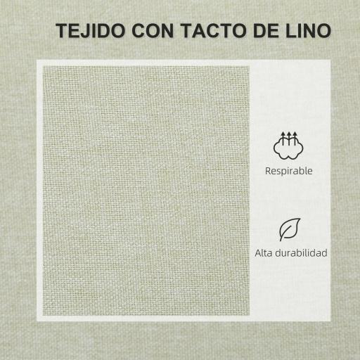 Sofá de 2 Plazas Tapizado en Lino Sintético con Espacio de Almacenaje 2 Almohadas y Patas de Madera 135x71x84 cm Beige [2]