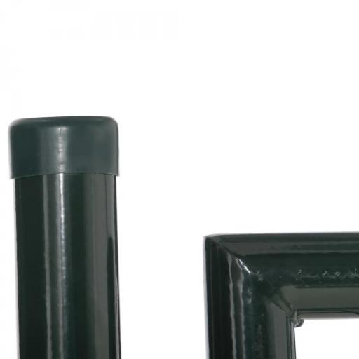 Puerta Verja de Jardín de Acero con Cerradura Manija y 3 Llaves Puerta de Valla Cerca para Exterior Patio Terraza 97x150 cm Verde [6]