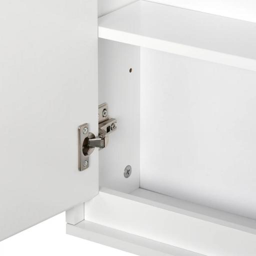 Armario de Baño con Espejo con 2 Puertas y Balda Ajustable Mueble Colgante de Estilo Moderno 48x14,5x45 cm Blanco [5]